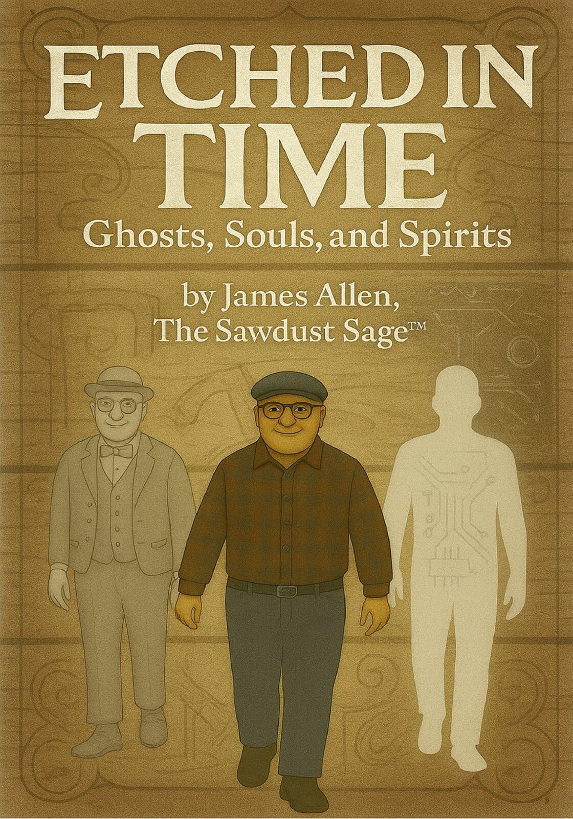 Cover of Etched in Time: Ghosts, Souls, and Spirits by James Allen, from the Musings from the Sawdust Sage collection.
