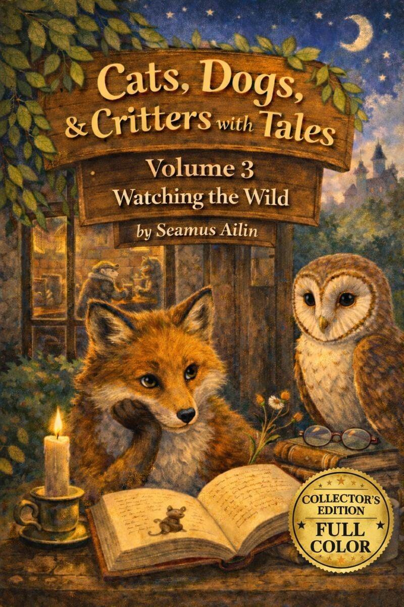 Book cover for Cats, Dogs & Critters with Tales: Watching the Wild by Seamus Ailin.